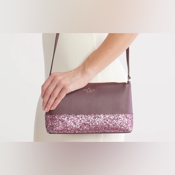NWT Kate Spade Glitter Crossbody Bag in burgundy and pink - Picture 11 of 11